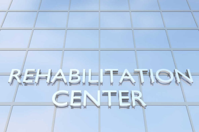 3d,Illustration,Of,A,Building,With,The,Script,Rehabilitation,Center