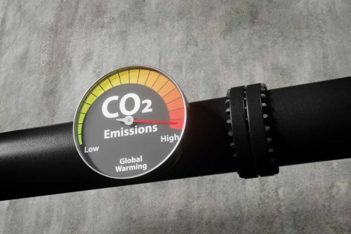 Pipeline,Gauge,Showing,Co2,Emissions,At,The,Highest,Level.,3d