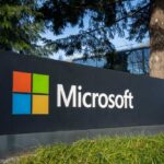 Microsoft corporate sign displayed outdoors