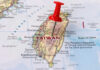 Map with red pin on Taiwan island