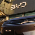 Car dealership with BYD logo and vehicles displayed