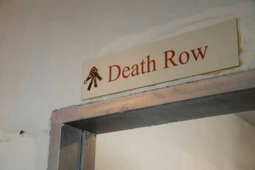 Sign above door reads Death Row