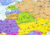 NATO ALARM—Belarus Drone Sparks Airspace CHAOS Colorful map of Eastern Europe showing countries and cities