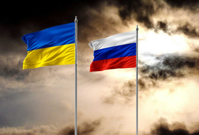 ukraiine russia flags