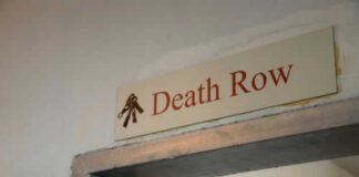 Sign above door reads Death Row