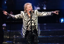 Outrage Mob Misfires on Rod Stewart Man performing on stage wearing zebra-print outfit