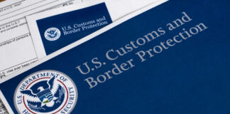 U.S. Customs and Border Protection folder on immigration forms