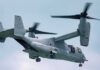 Stealth Surge: Trump’s Air Muscle Moves tiltrotor aircraft flying with landing gear down