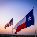 “Stone Cold Loser” Republican Backs a Democrat Texas and United States flags waving at sunset