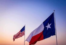 “Stone Cold Loser” Republican Backs a Democrat Texas and United States flags waving at sunset