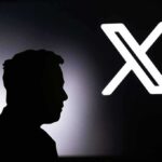 silhouette of a person beside a large X logo