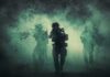 Pentagon Preps 90-Day Blackout Survival Soldiers move through dense smoke in a forest